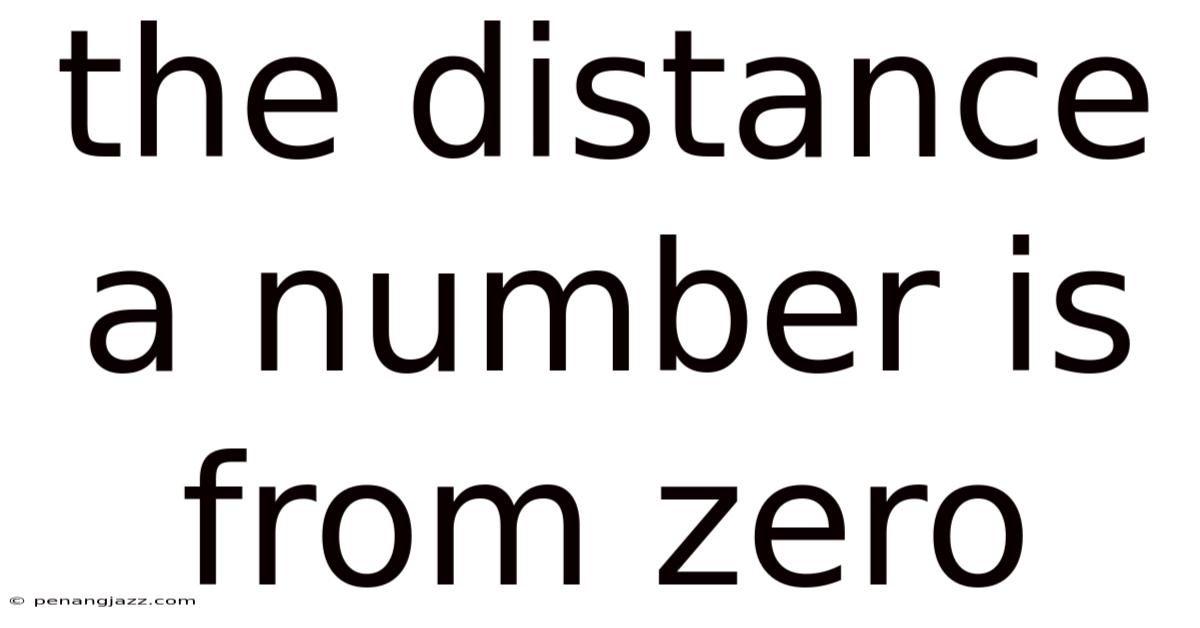 The Distance A Number Is From Zero