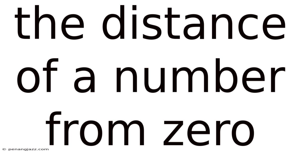 The Distance Of A Number From Zero