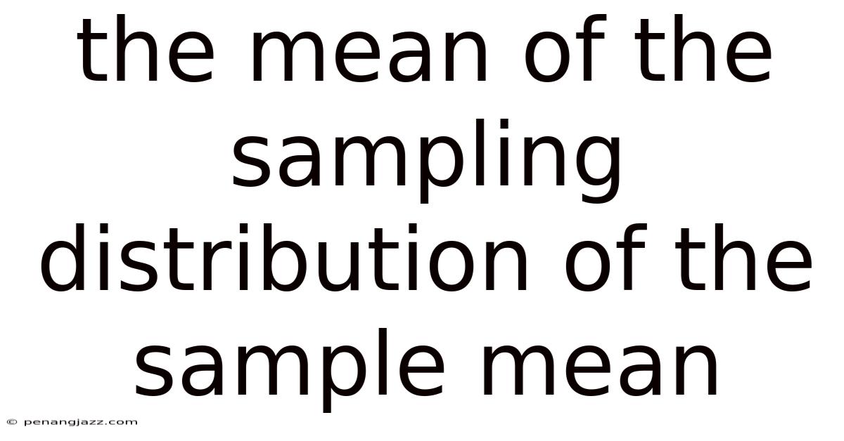 The Mean Of The Sampling Distribution Of The Sample Mean
