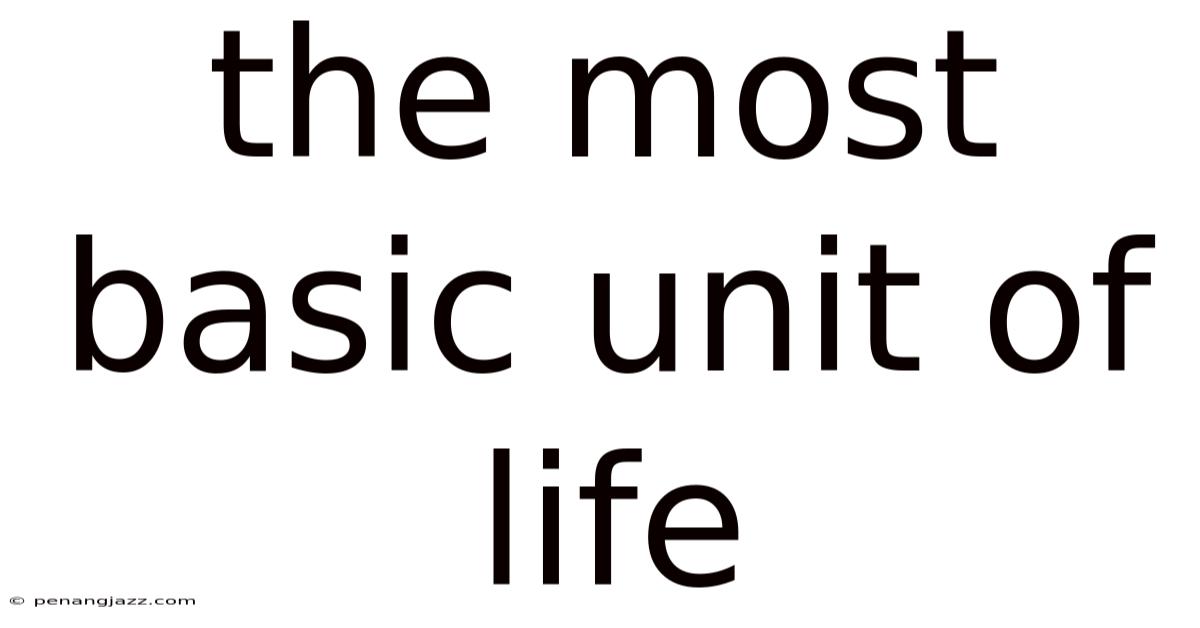 The Most Basic Unit Of Life