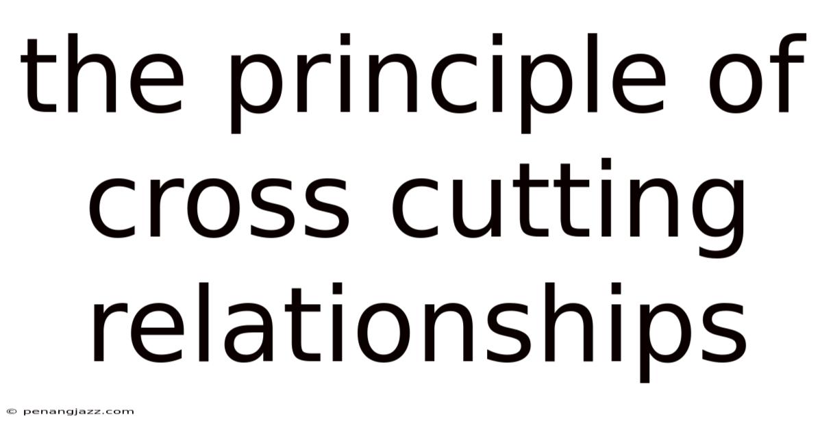 The Principle Of Cross Cutting Relationships
