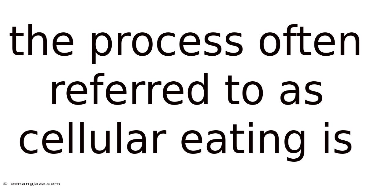 The Process Often Referred To As Cellular Eating Is