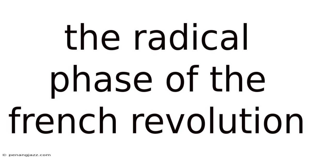 The Radical Phase Of The French Revolution