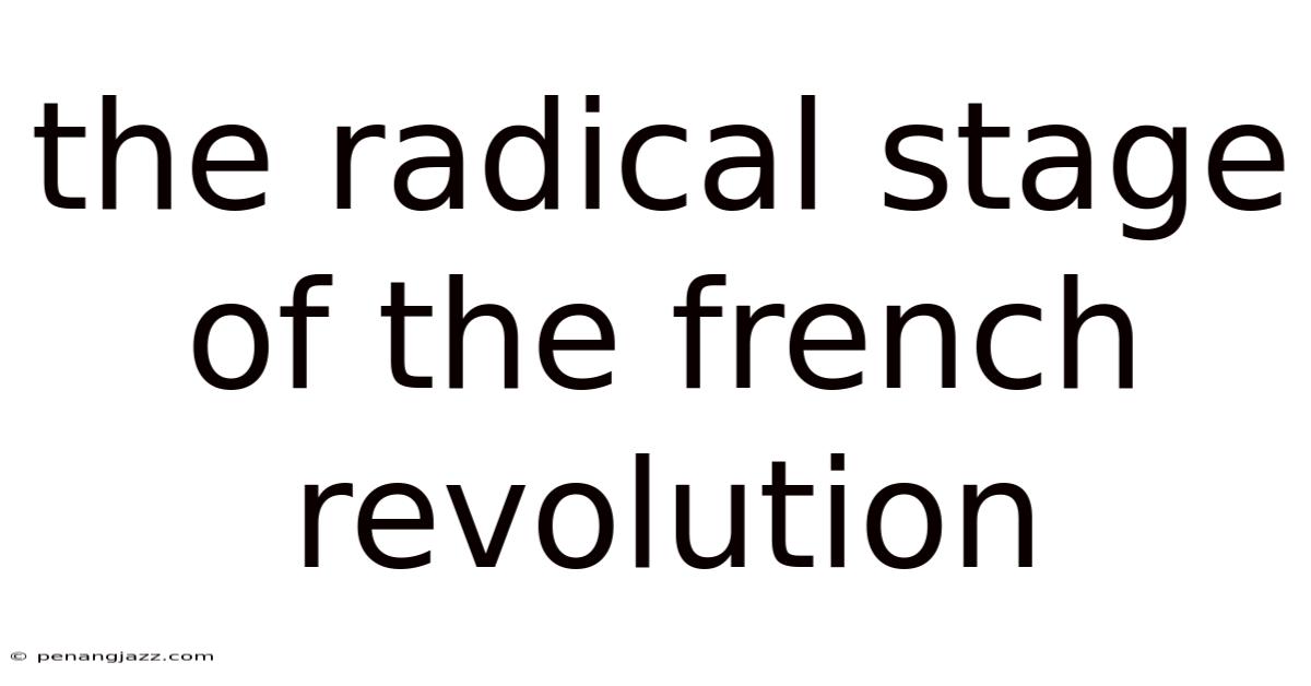 The Radical Stage Of The French Revolution