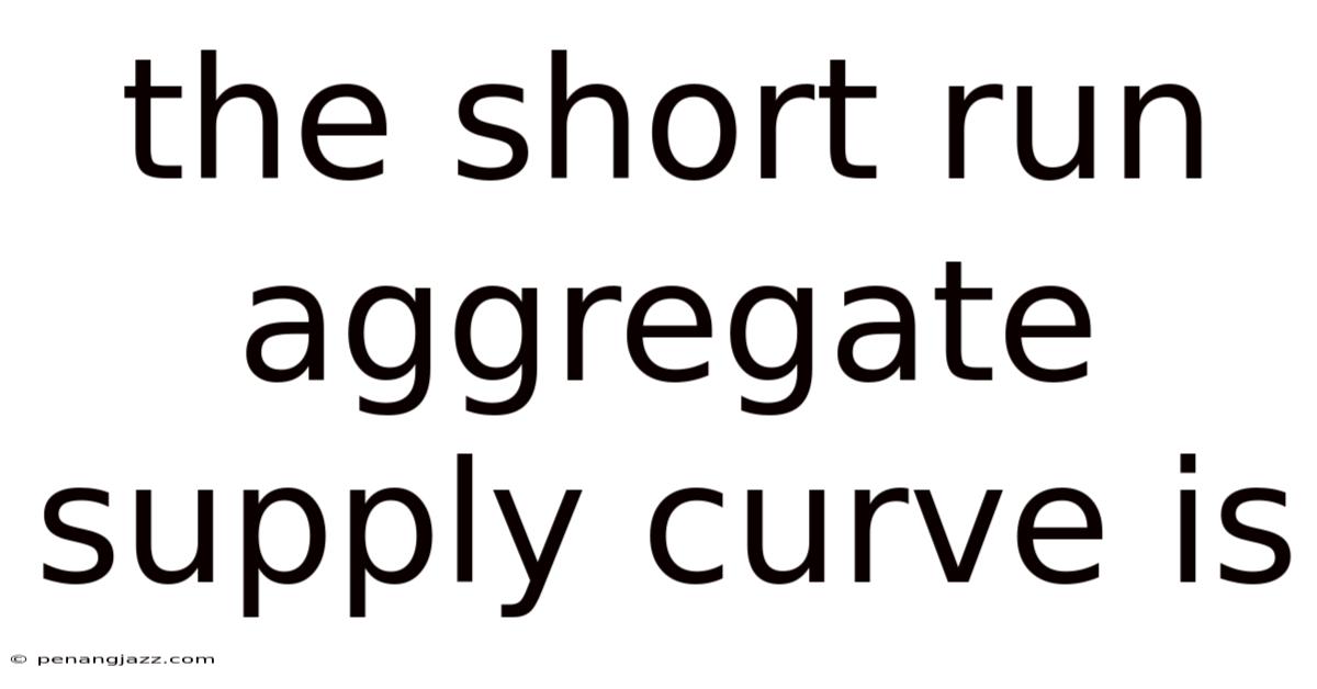 The Short Run Aggregate Supply Curve Is
