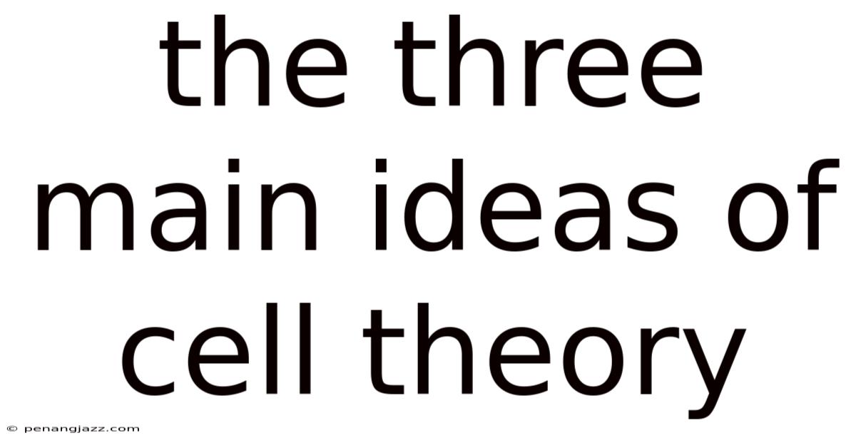 The Three Main Ideas Of Cell Theory