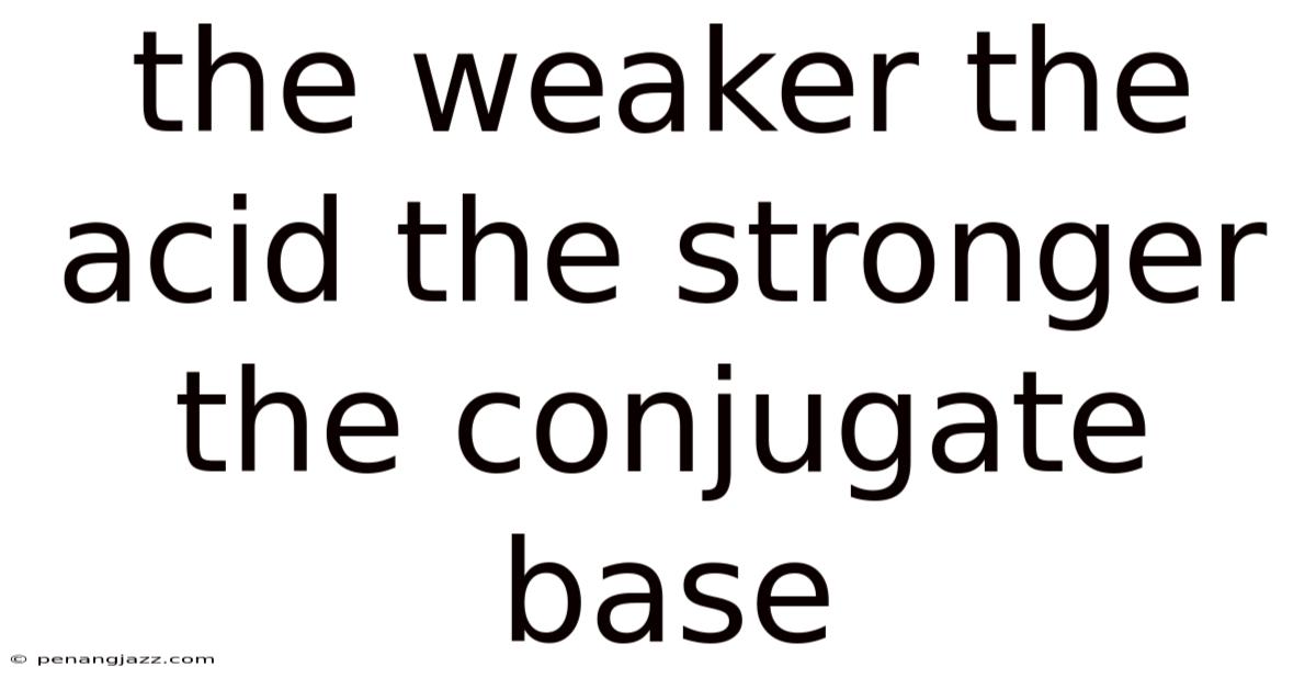 The Weaker The Acid The Stronger The Conjugate Base
