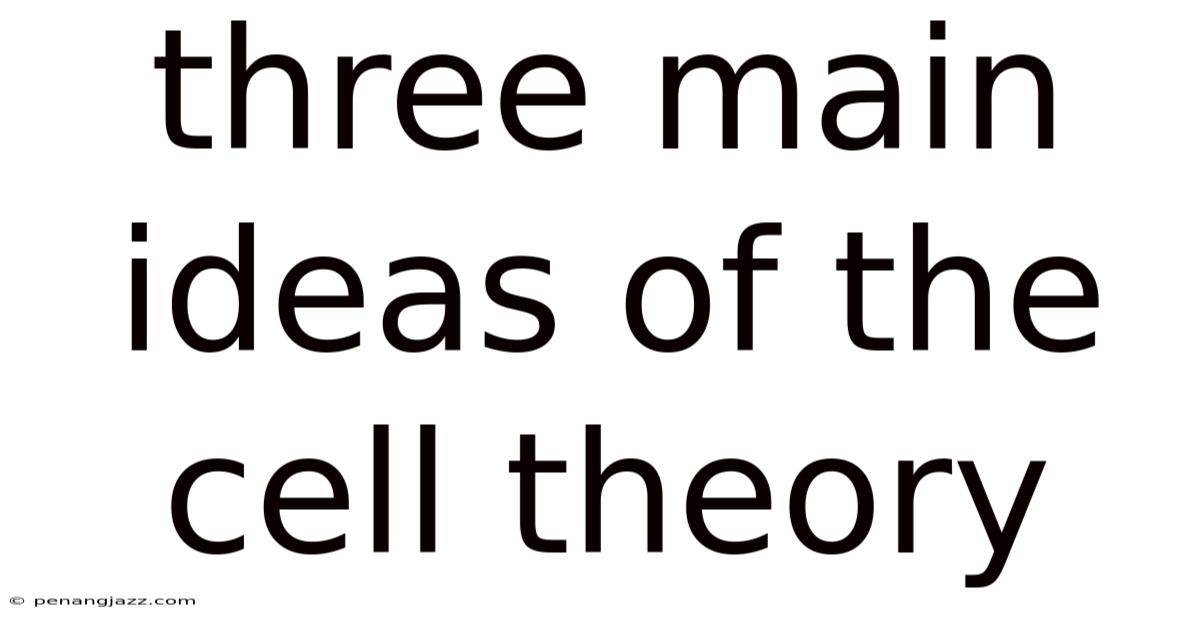 Three Main Ideas Of The Cell Theory