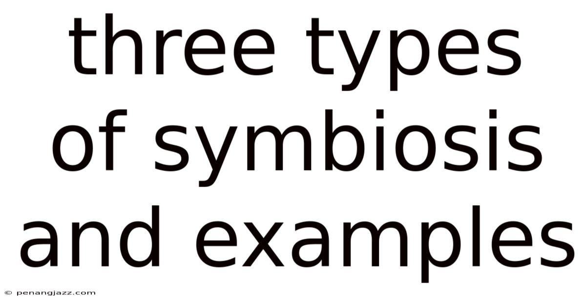 Three Types Of Symbiosis And Examples
