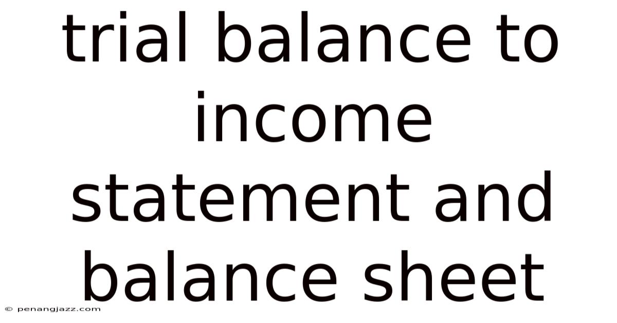 Trial Balance To Income Statement And Balance Sheet