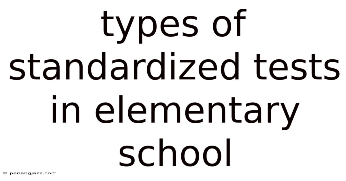 Types Of Standardized Tests In Elementary School