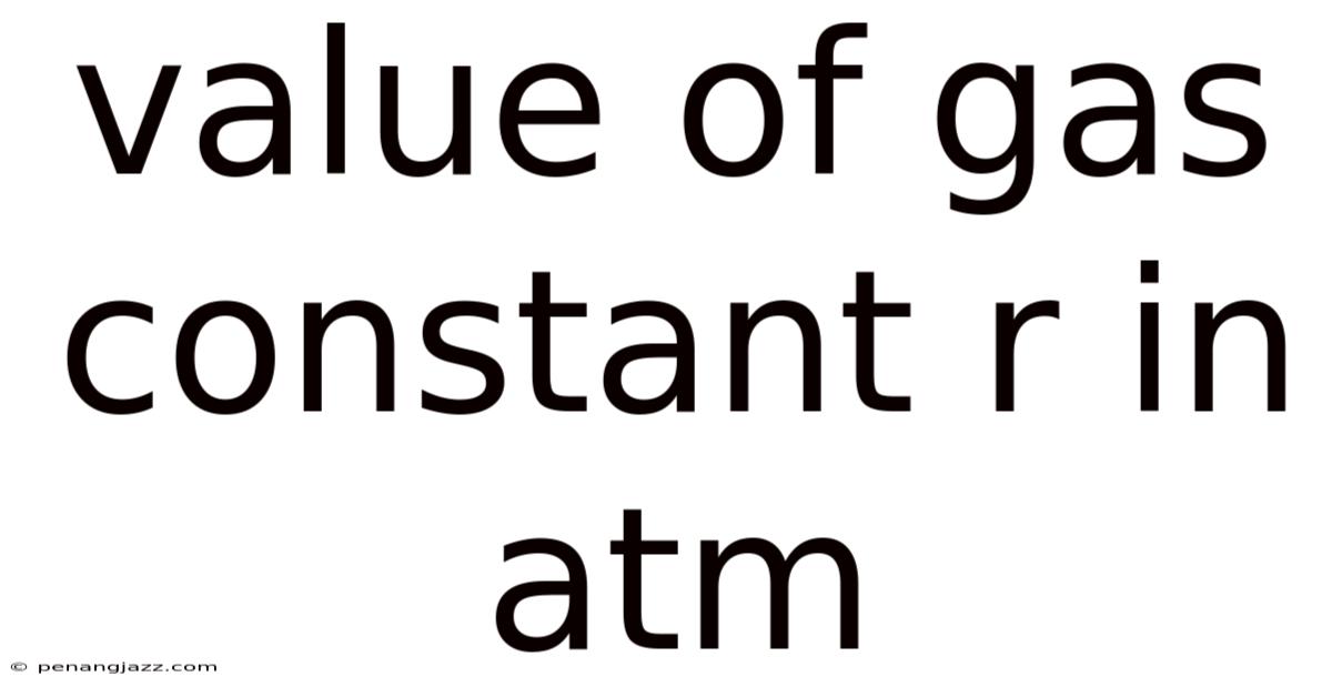 Value Of Gas Constant R In Atm