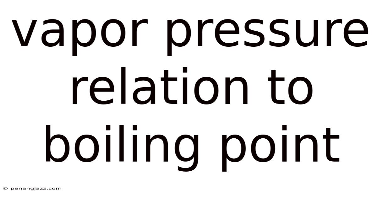 Vapor Pressure Relation To Boiling Point
