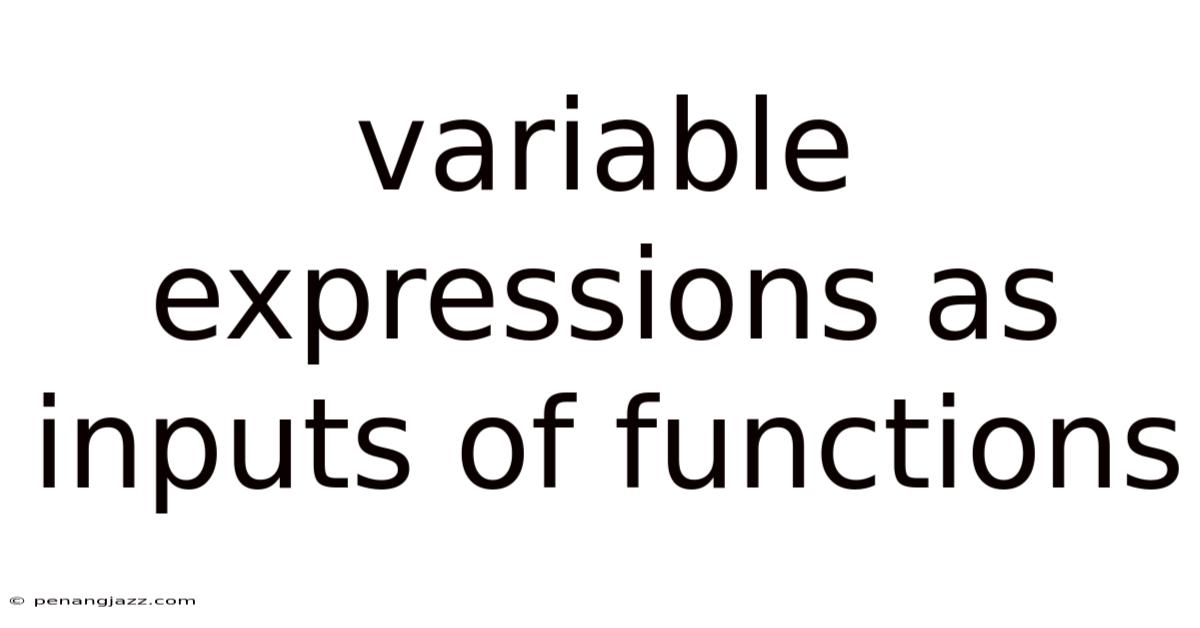 Variable Expressions As Inputs Of Functions