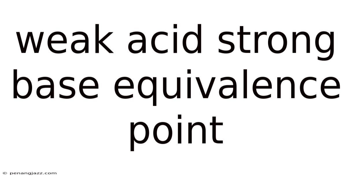 Weak Acid Strong Base Equivalence Point