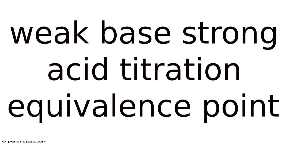 Weak Base Strong Acid Titration Equivalence Point