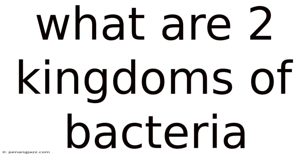What Are 2 Kingdoms Of Bacteria