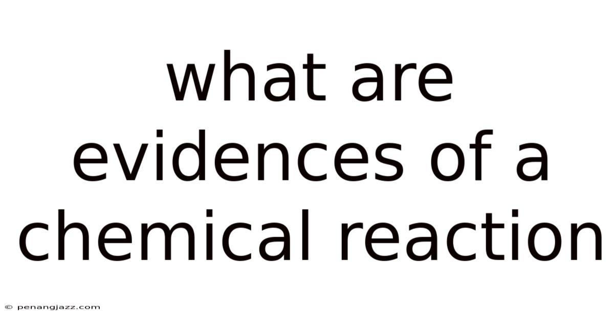 What Are Evidences Of A Chemical Reaction