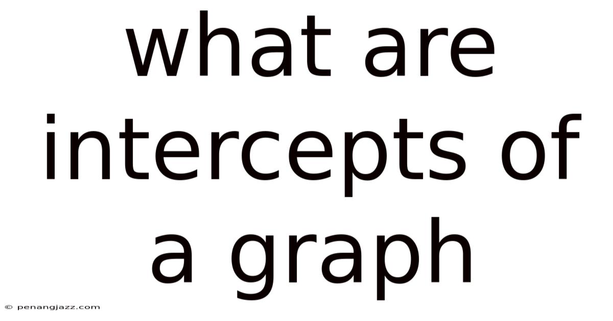 What Are Intercepts Of A Graph