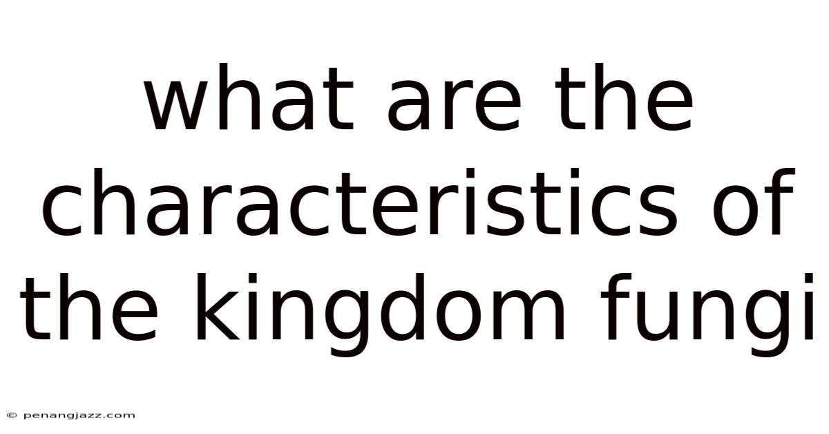 What Are The Characteristics Of The Kingdom Fungi