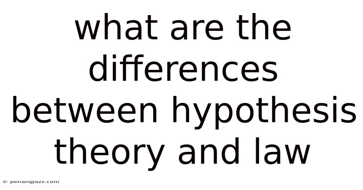What Are The Differences Between Hypothesis Theory And Law
