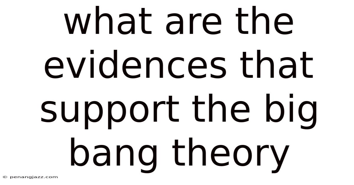 What Are The Evidences That Support The Big Bang Theory
