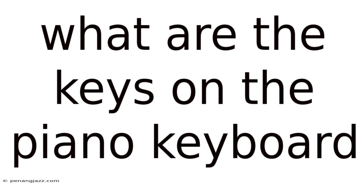 What Are The Keys On The Piano Keyboard