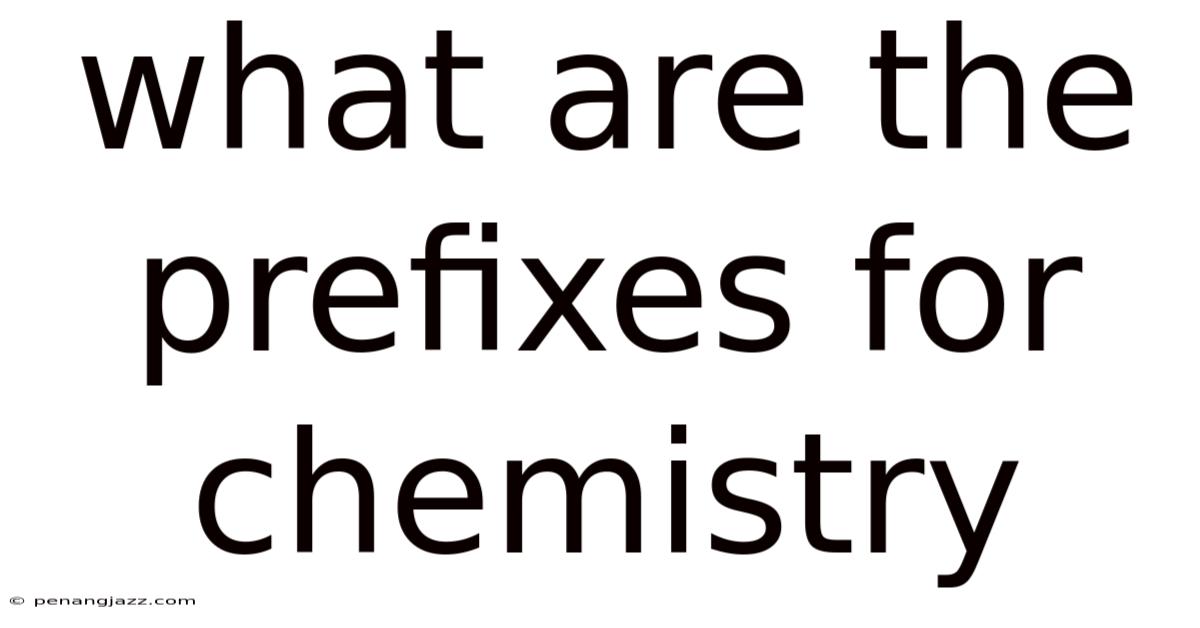 What Are The Prefixes For Chemistry
