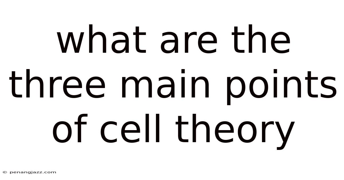 What Are The Three Main Points Of Cell Theory
