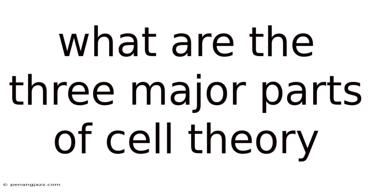 What Are The Three Major Parts Of Cell Theory