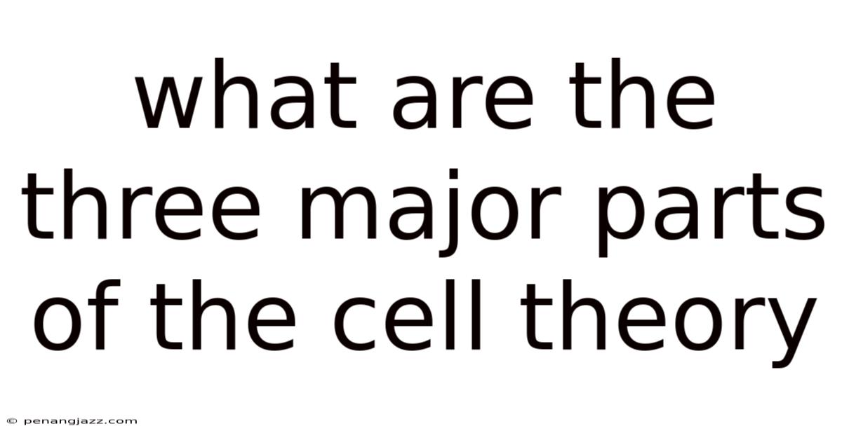 What Are The Three Major Parts Of The Cell Theory