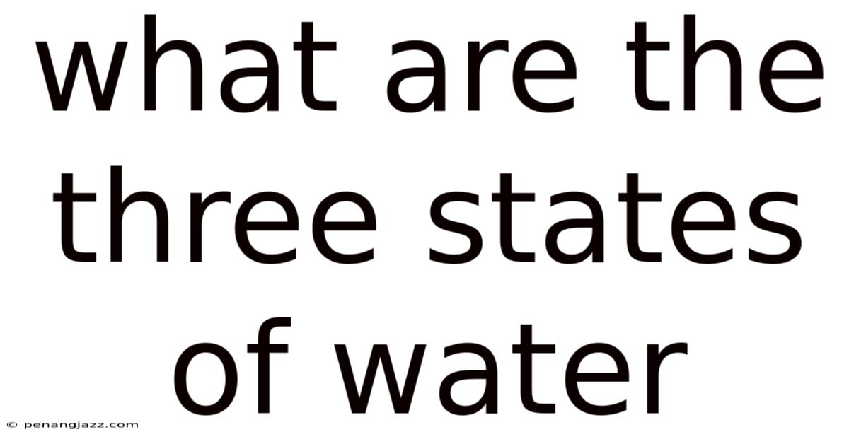 What Are The Three States Of Water