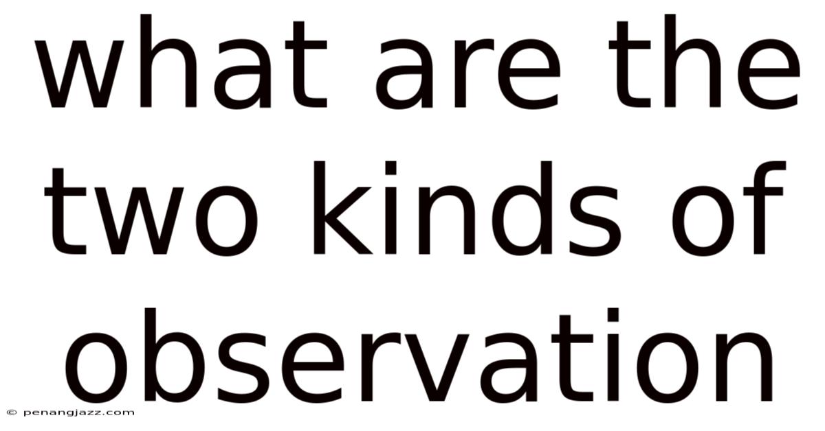 What Are The Two Kinds Of Observation