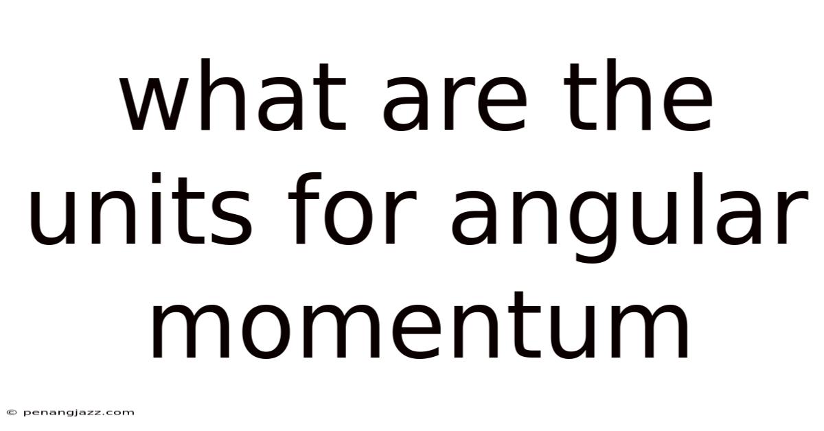 What Are The Units For Angular Momentum