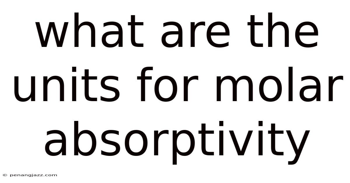 What Are The Units For Molar Absorptivity
