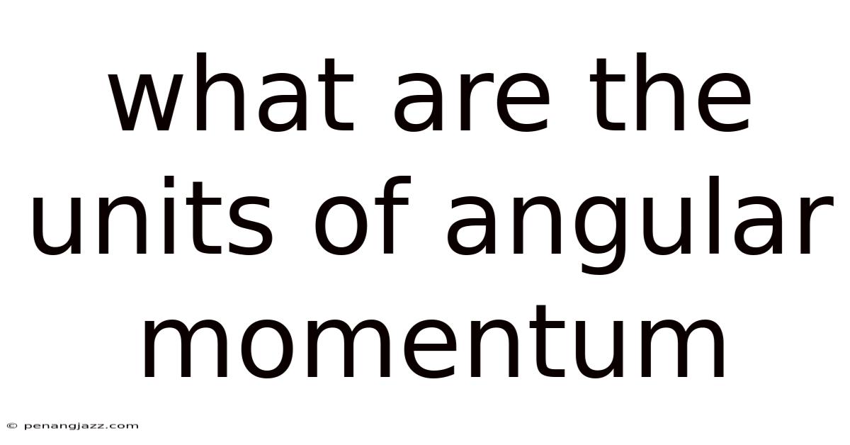 What Are The Units Of Angular Momentum