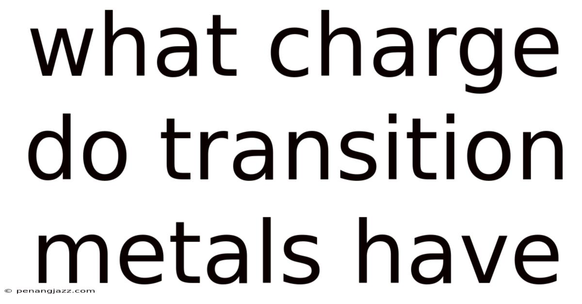 What Charge Do Transition Metals Have