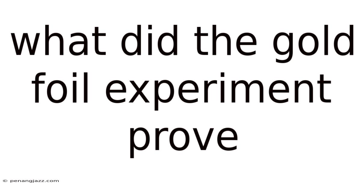 What Did The Gold Foil Experiment Prove