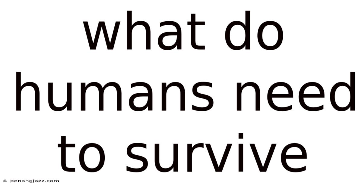 What Do Humans Need To Survive