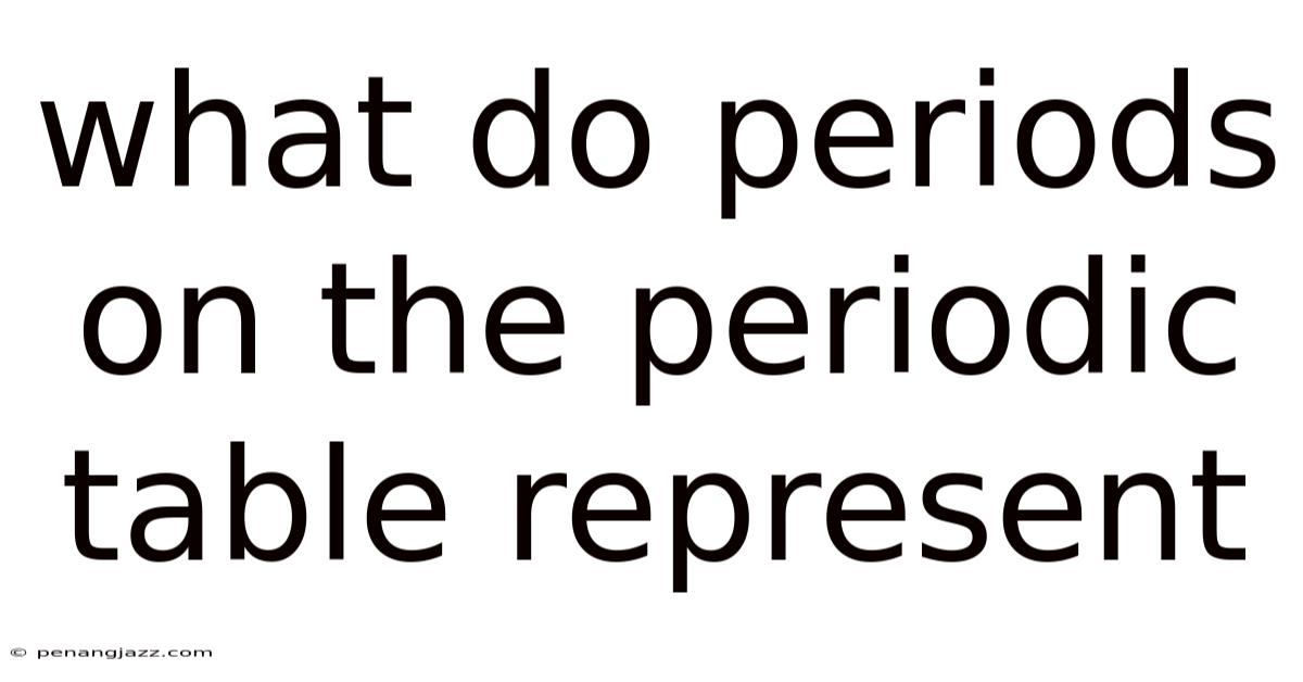What Do Periods On The Periodic Table Represent