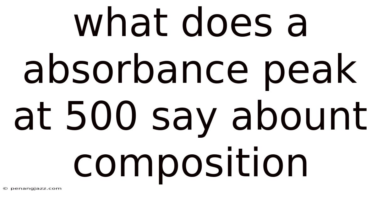 What Does A Absorbance Peak At 500 Say Abount Composition