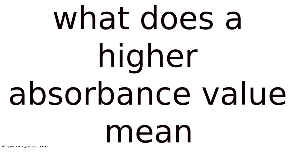What Does A Higher Absorbance Value Mean