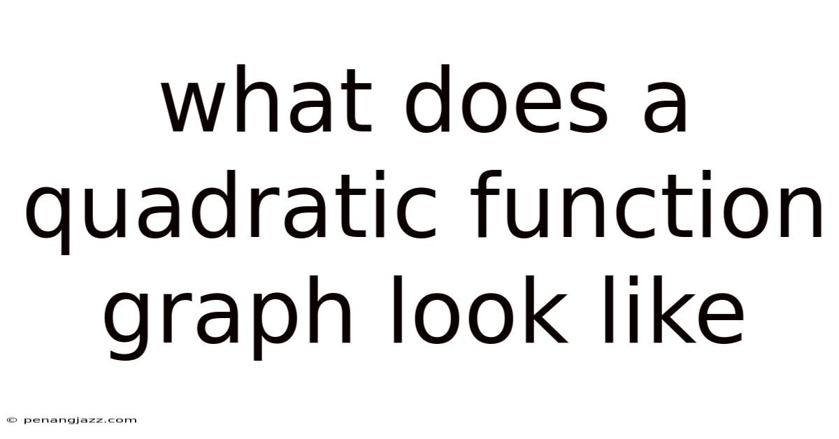 What Does A Quadratic Function Graph Look Like