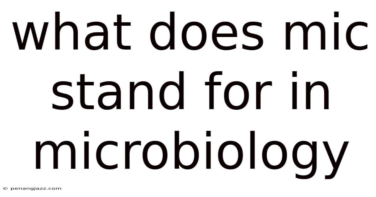 What Does Mic Stand For In Microbiology