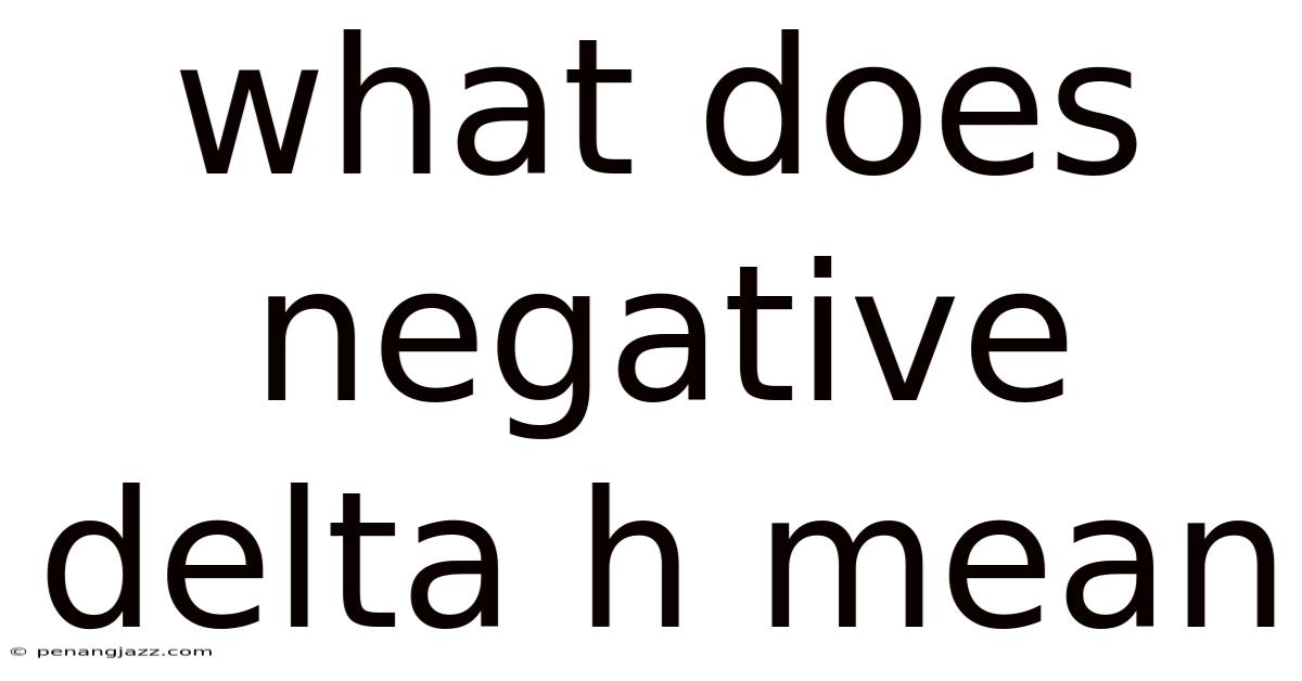 What Does Negative Delta H Mean