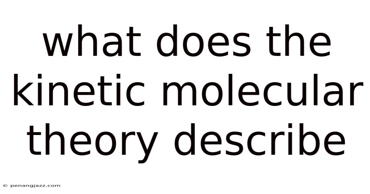 What Does The Kinetic Molecular Theory Describe