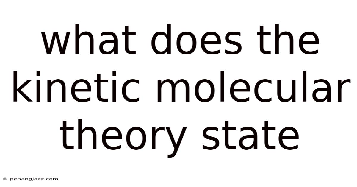 What Does The Kinetic Molecular Theory State