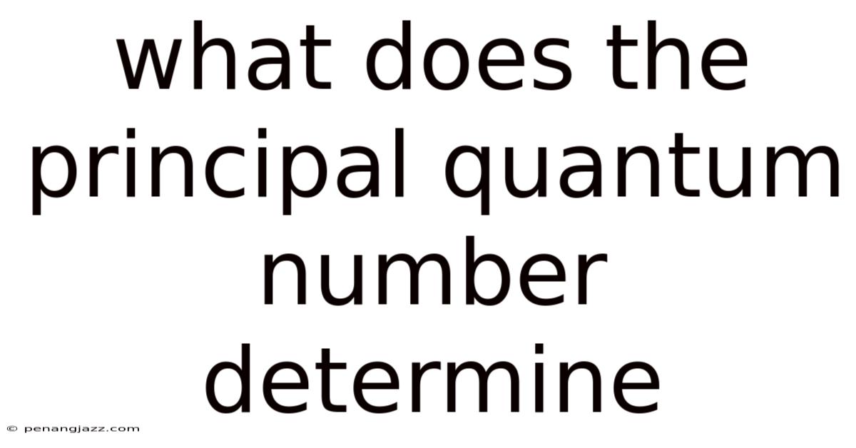 What Does The Principal Quantum Number Determine
