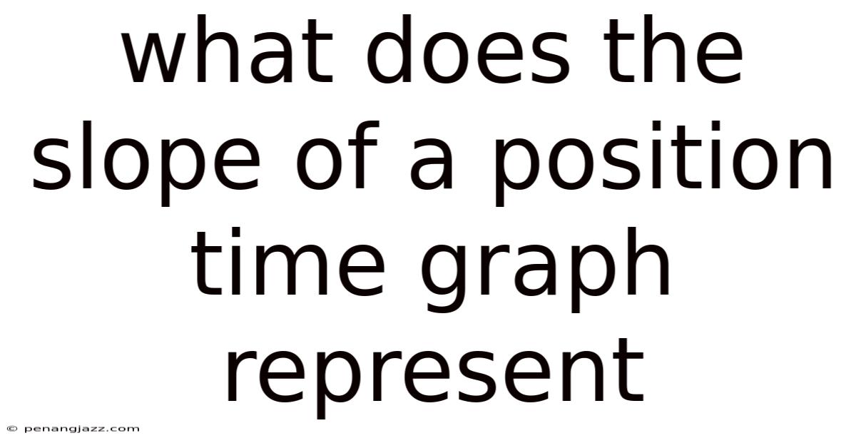 What Does The Slope Of A Position Time Graph Represent