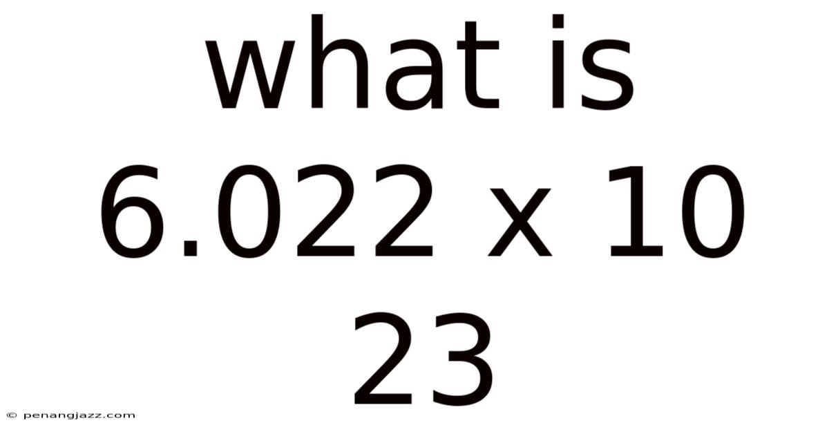 What Is 6.022 X 10 23